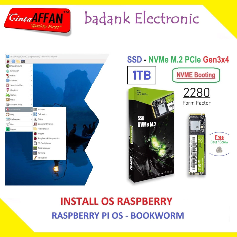 Install OS Raspberry Pi  1TB SSD NVMe M.2 M-Key PCIe Gen3x4 Form Factor 2280
